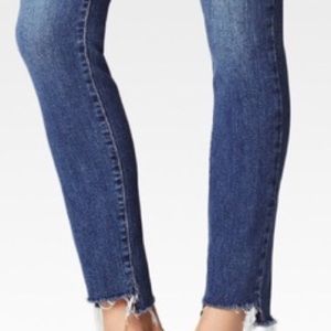 Paige Uneven Distressed Hem Jeans Size 27